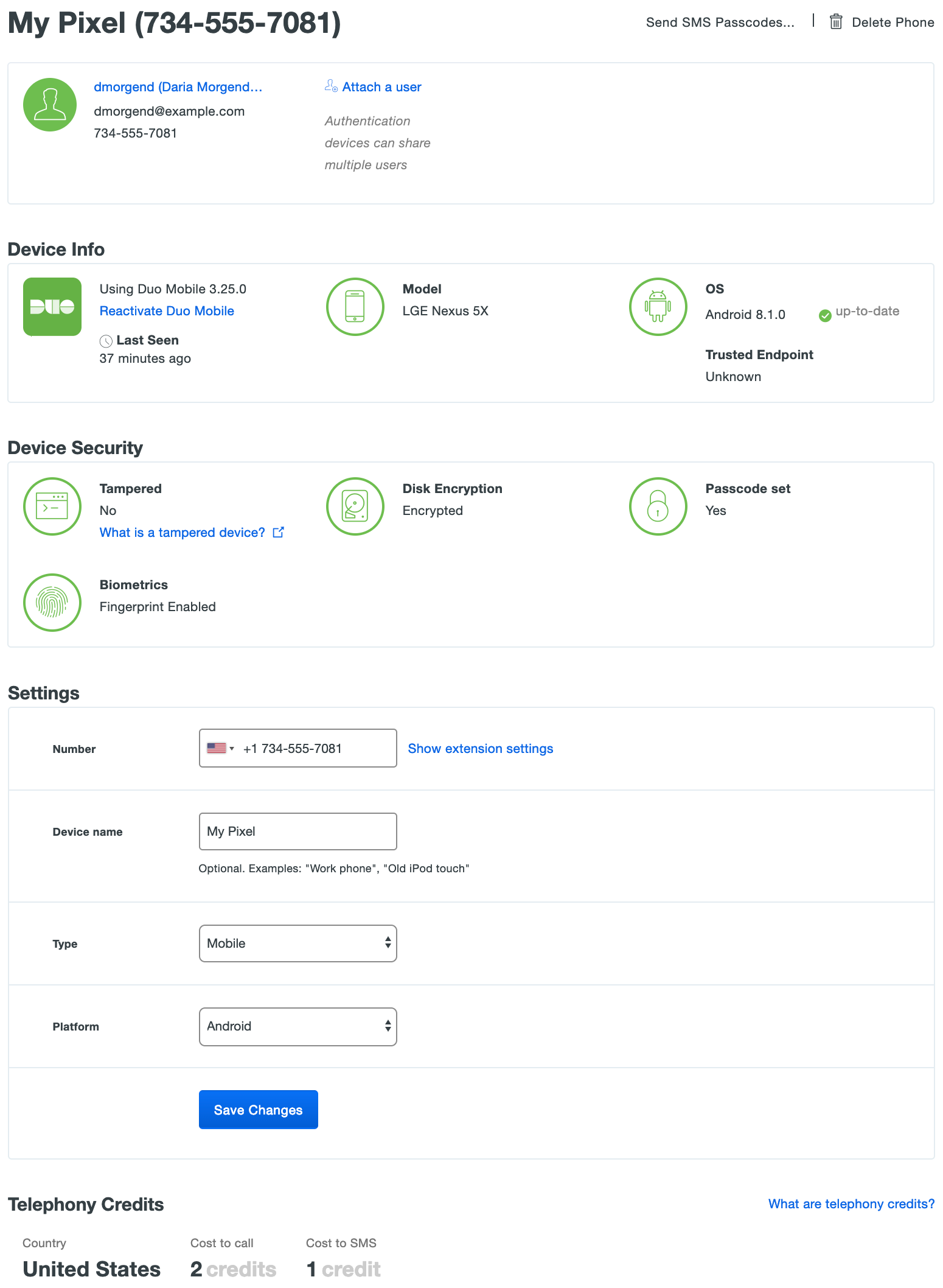 Android Device Details