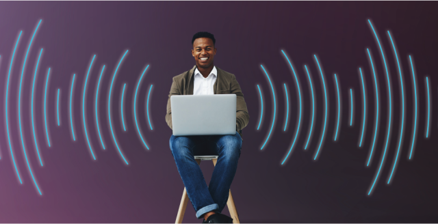 Hero image showing a man surrounded by WiFi signals