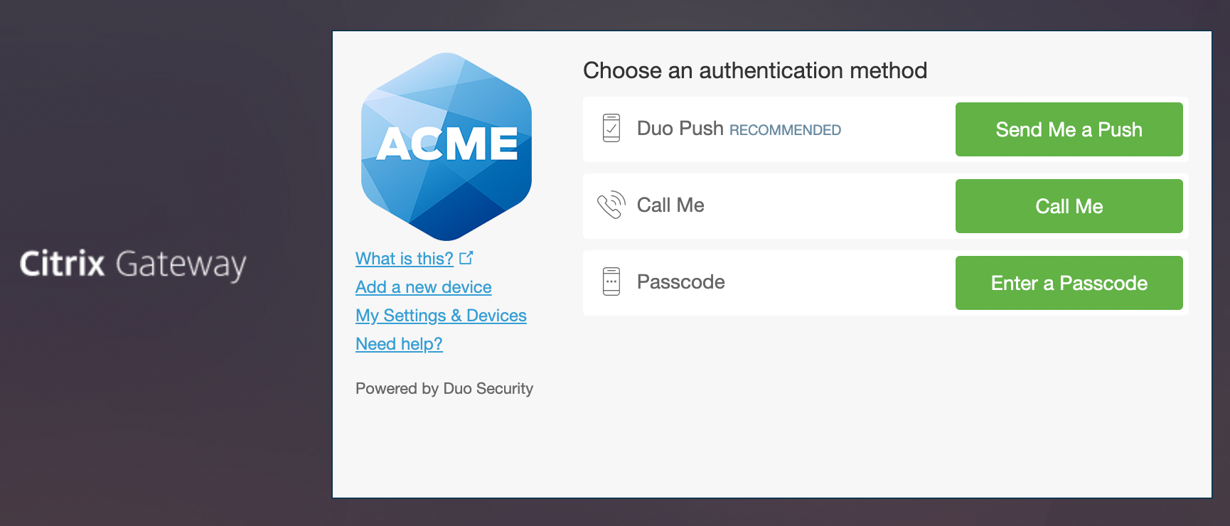 NetScaler Authentication Prompt