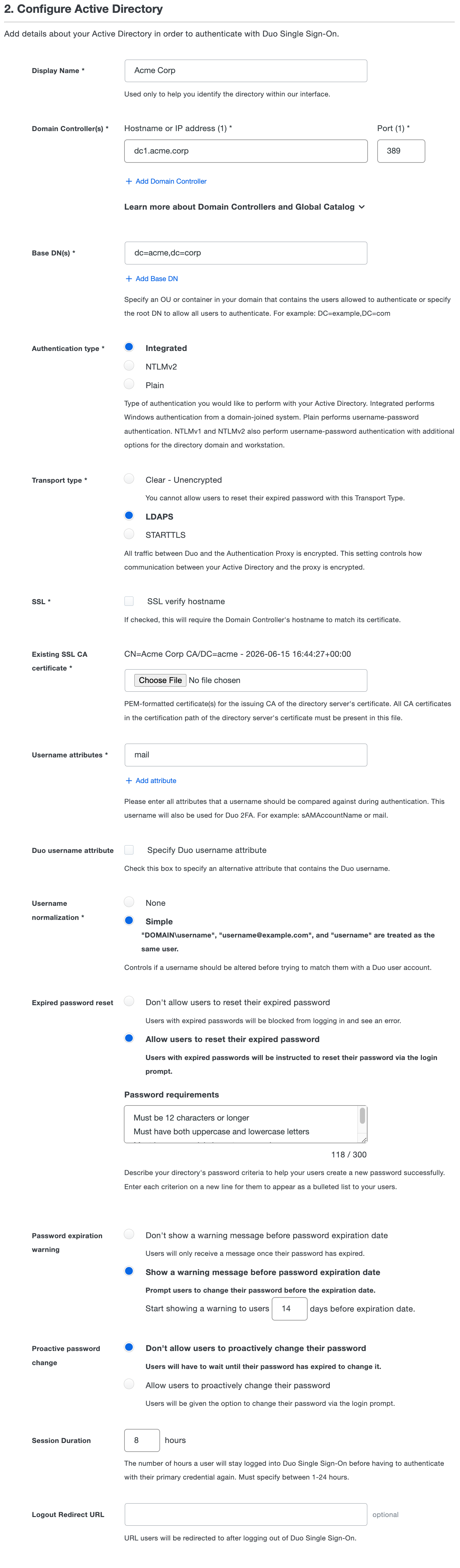 Active Directory Configuration