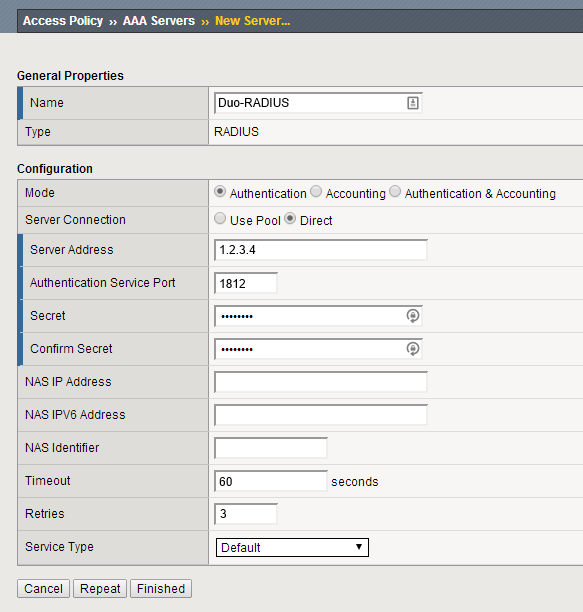 Duo RADIUS AAA Server