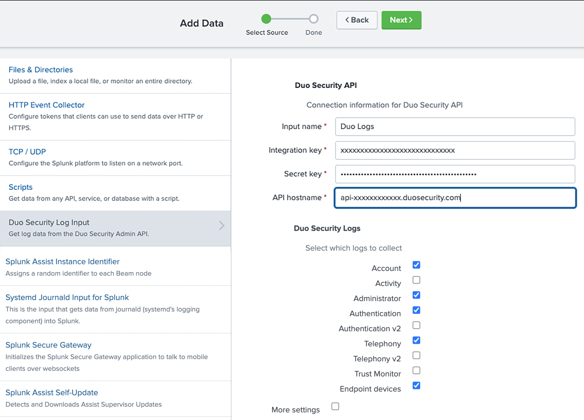 Configure Duo Application Info