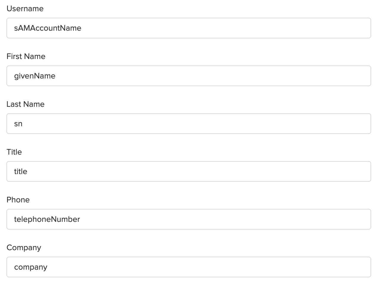 BlueJeans Mapped Attributes