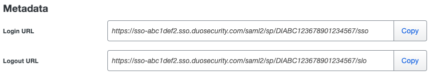 Duo ManageEngine Endpoint Central Metadata URLs